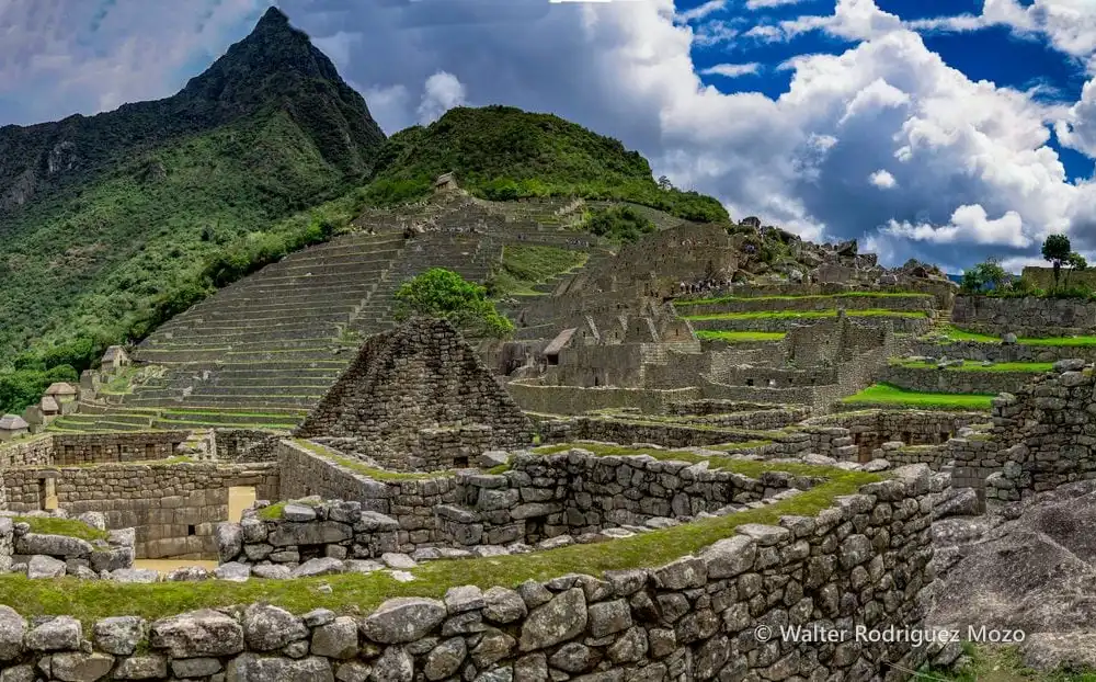 The agricultural terraces on the city's southern side.